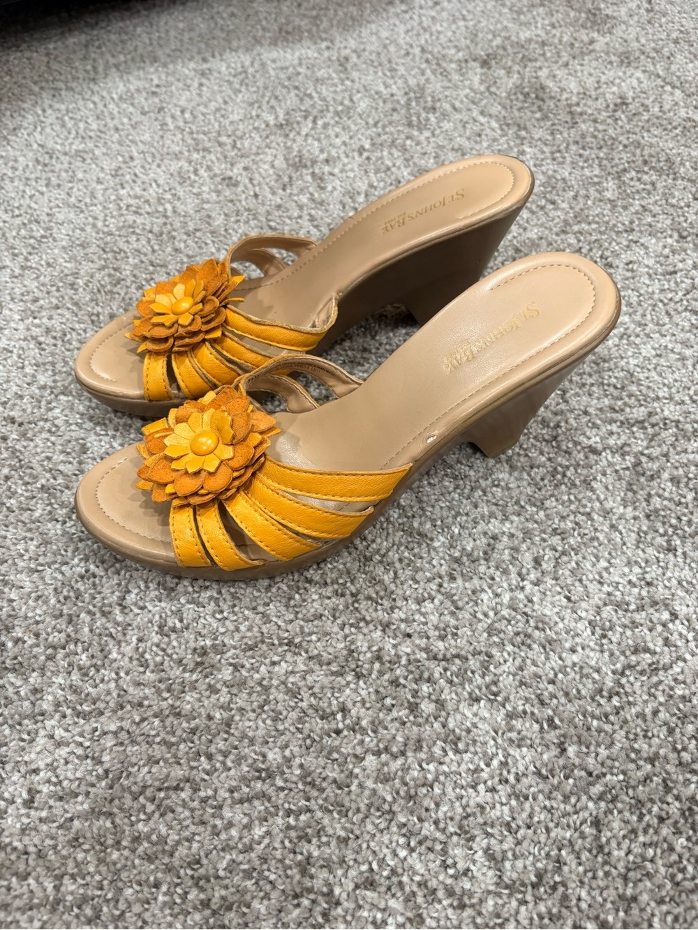 St. John's Bay Yellow Floral Slide Mules - Picture 3 of 9